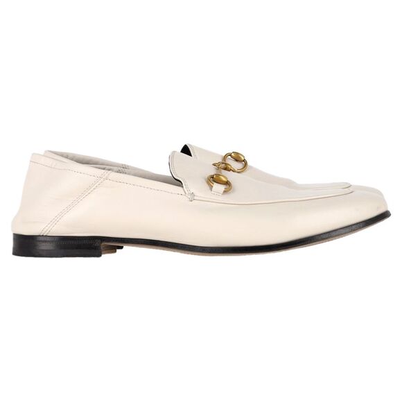 Gucci Brixton Horsebit Loafers in White Lambskin Leather - Picture 1 of 6